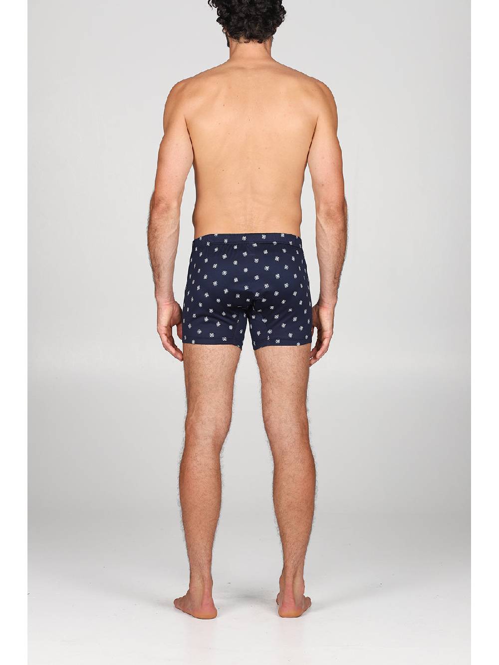 Julipet Boxer Lungo In Setoso Puro Cotone Mercerizzato Con Disegno "bussola"