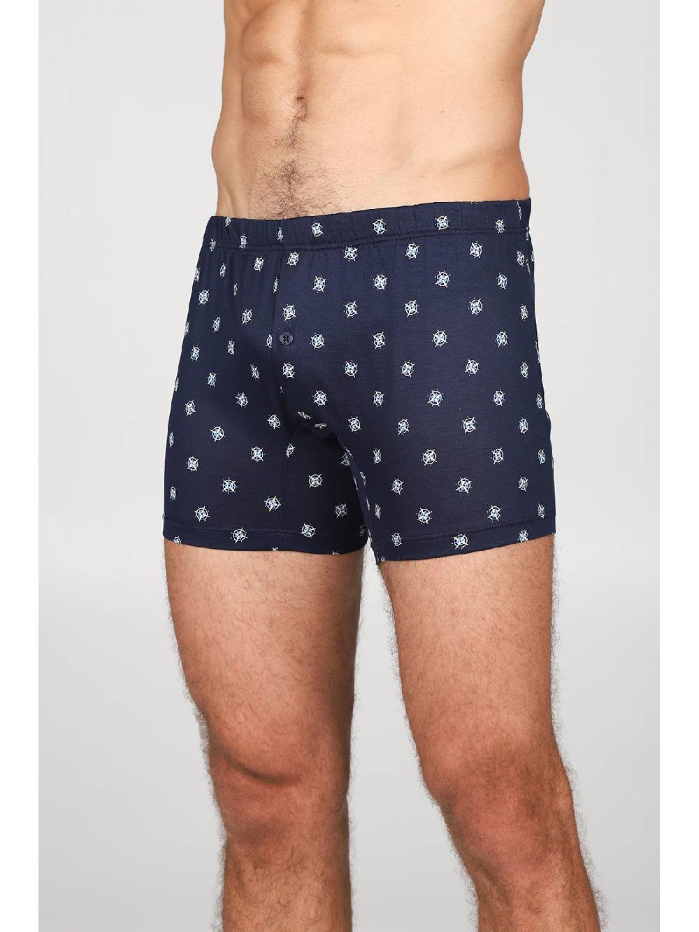 Julipet Boxer lungo in setoso puro cotone mercerizzato con disegno "bussola"