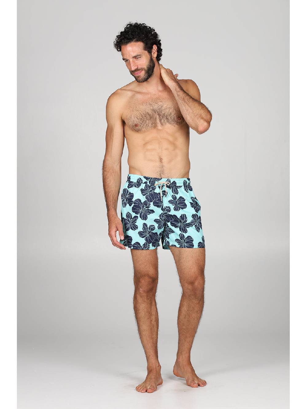 Julipet Boxer Mare In Leggera Tela Di Microfibra, Con Disegno "ibisco" Ad Alta Definizione