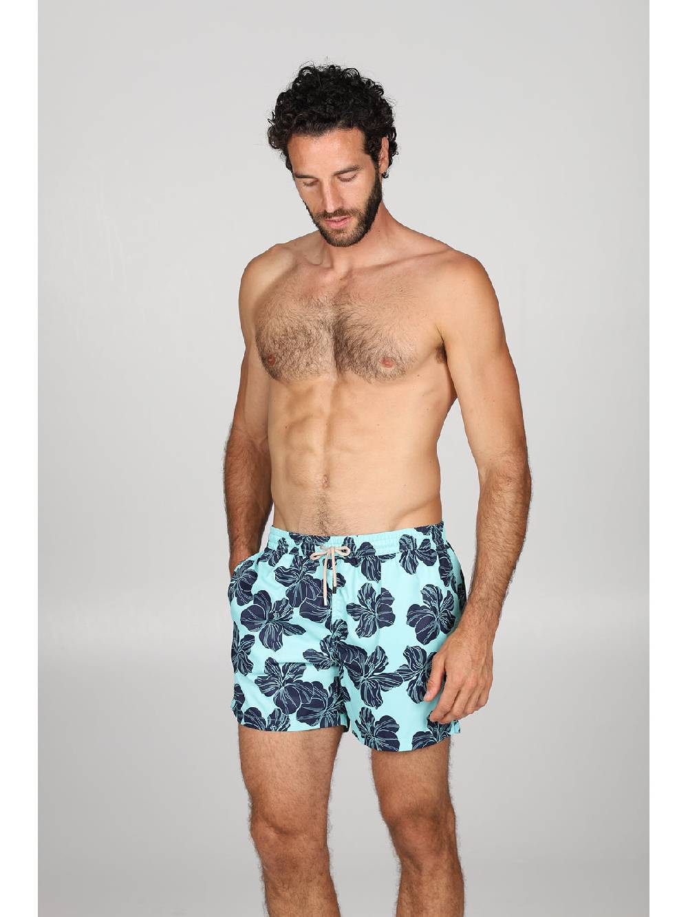 Julipet Boxer Mare In Leggera Tela Di Microfibra, Con Disegno "ibisco" Ad Alta Definizione