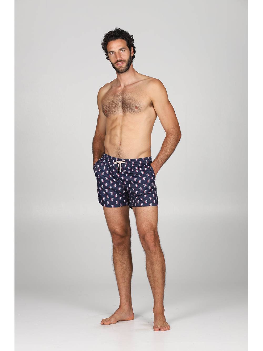 Julipet Boxer Mare In Leggera Tela Di Microfibra, Con Disegno Ad Alta Definizione "piume"