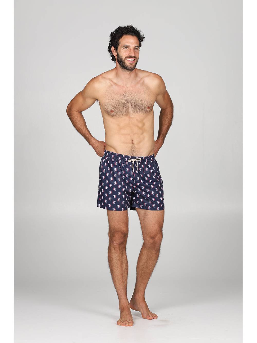 Julipet Boxer Mare In Leggera Tela Di Microfibra, Con Disegno Ad Alta Definizione "piume"