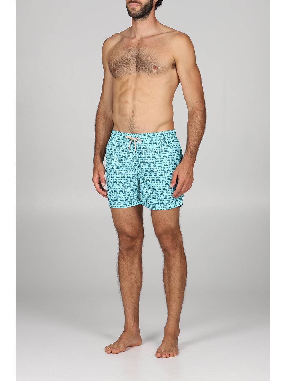 Julipet Boxer Mare In Leggera Tela Di Microfibra, Con Disegno "palme" Ad Alta Definizione