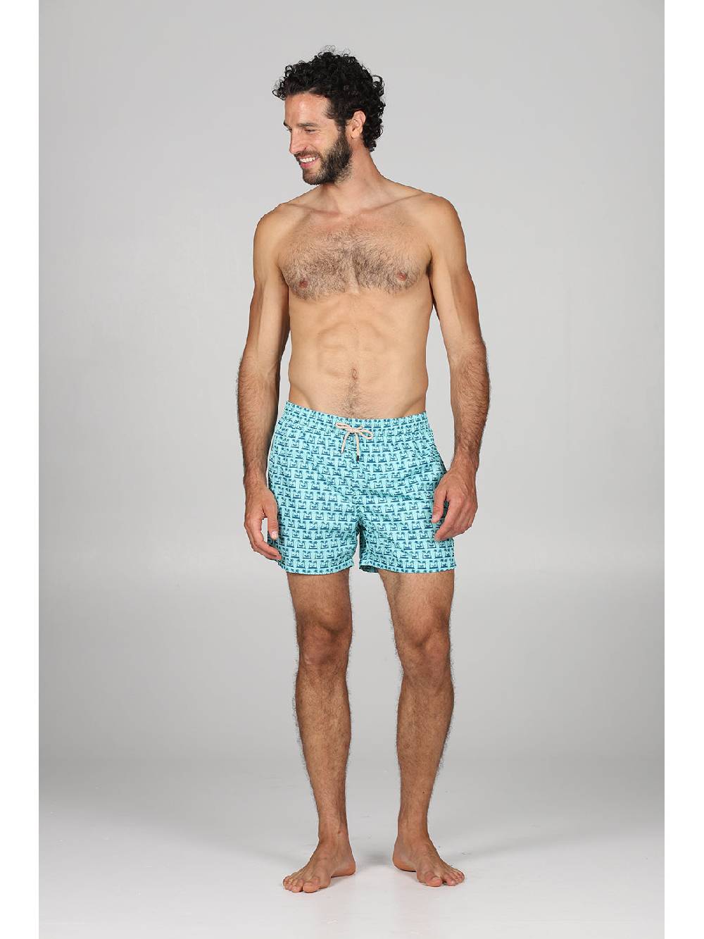 Julipet Boxer Mare In Leggera Tela Di Microfibra, Con Disegno "palme" Ad Alta Definizione