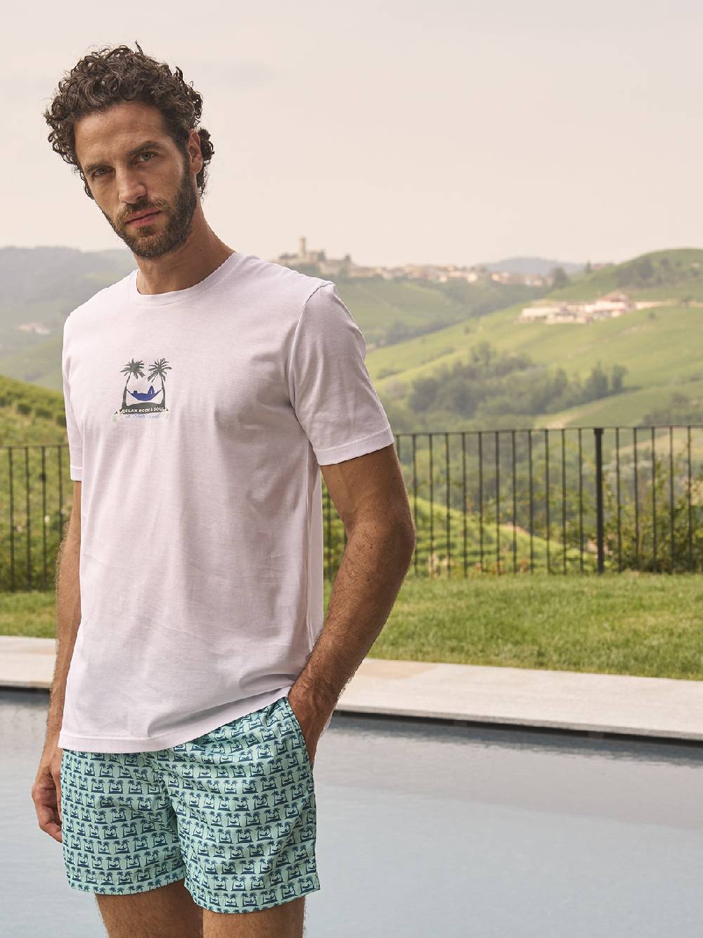 Julipet Boxer mare in leggera tela di microfibra, con disegno "palme" ad alta definizione