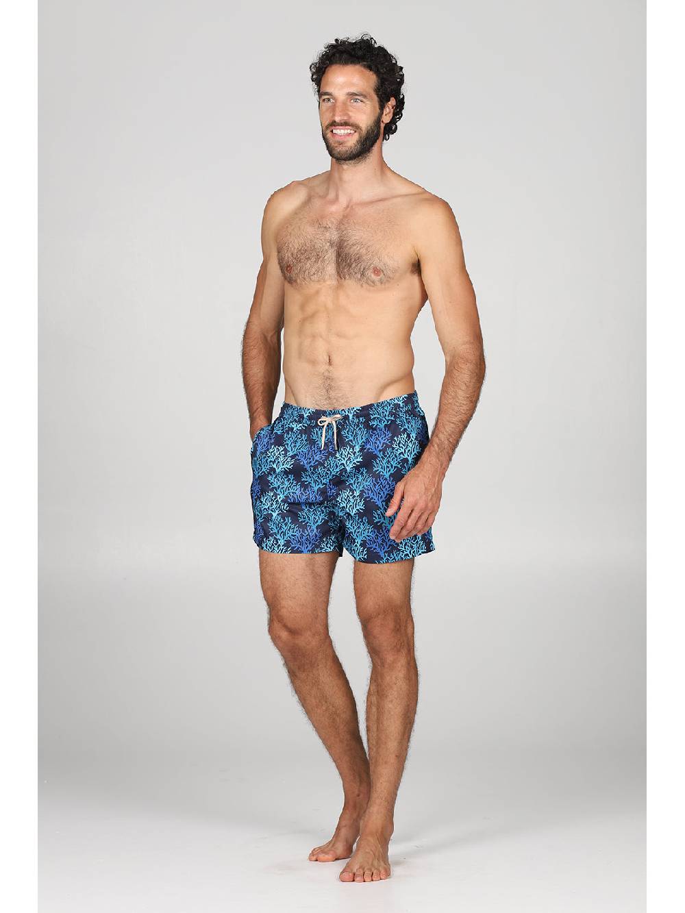 Julipet Boxer Mare In Leggera Tela Di Microfibra, Con Disegno "corallo" Ad Alta Definizione