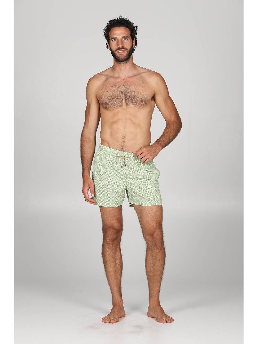 Julipet Boxer Mare In Leggera Tela Di Microfibra Verde, Con Disegno Cravatteria Ad Alta Definizione