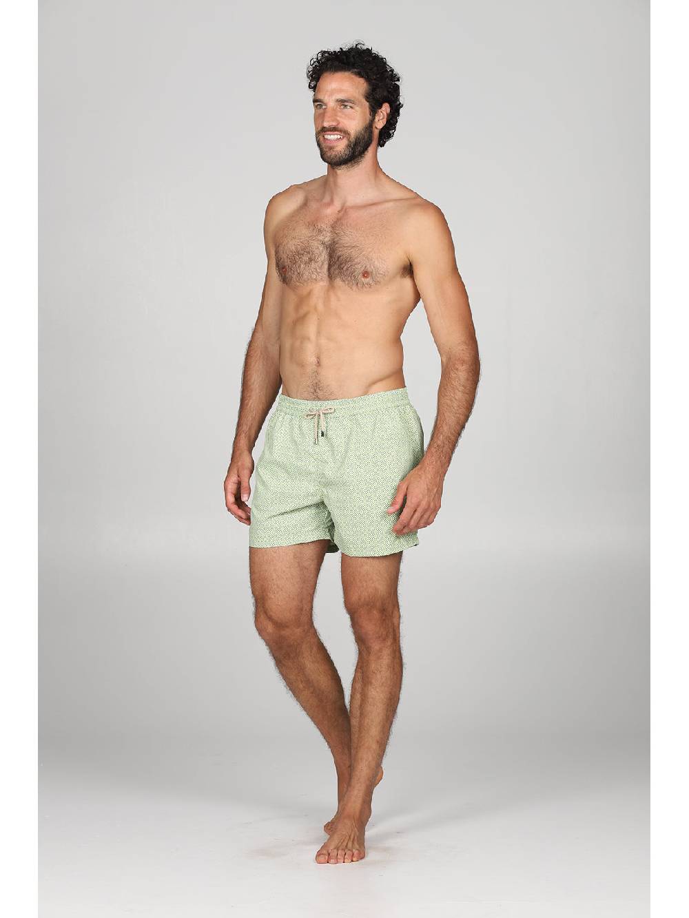 Julipet Boxer Mare In Leggera Tela Di Microfibra Verde, Con Disegno Cravatteria Ad Alta Definizione