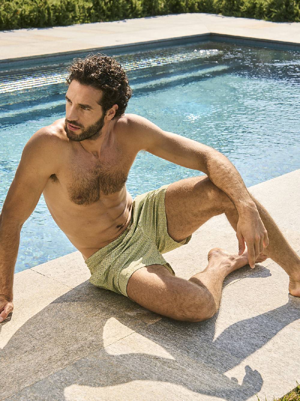 Julipet Boxer mare in leggera tela di microfibra verde, con disegno cravatteria ad alta definizione