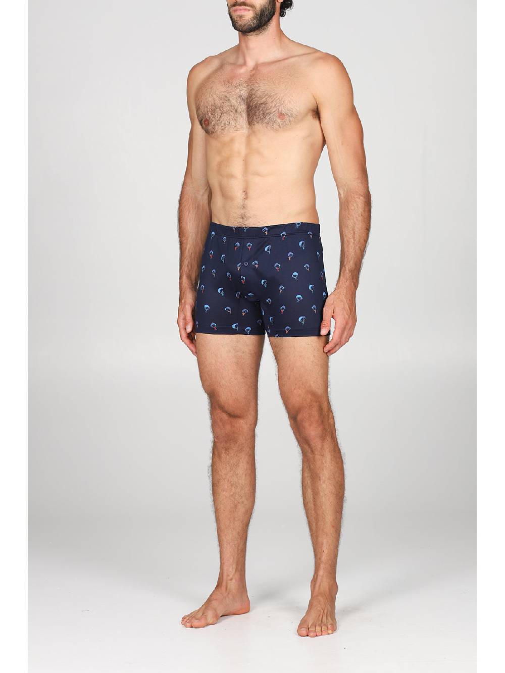 Julipet Boxer Medio In Setoso Puro Cotone Mercerizzato, Fantasia "parapendio"