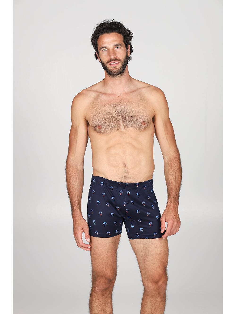 Julipet Boxer Medio In Setoso Puro Cotone Mercerizzato, Fantasia "parapendio"