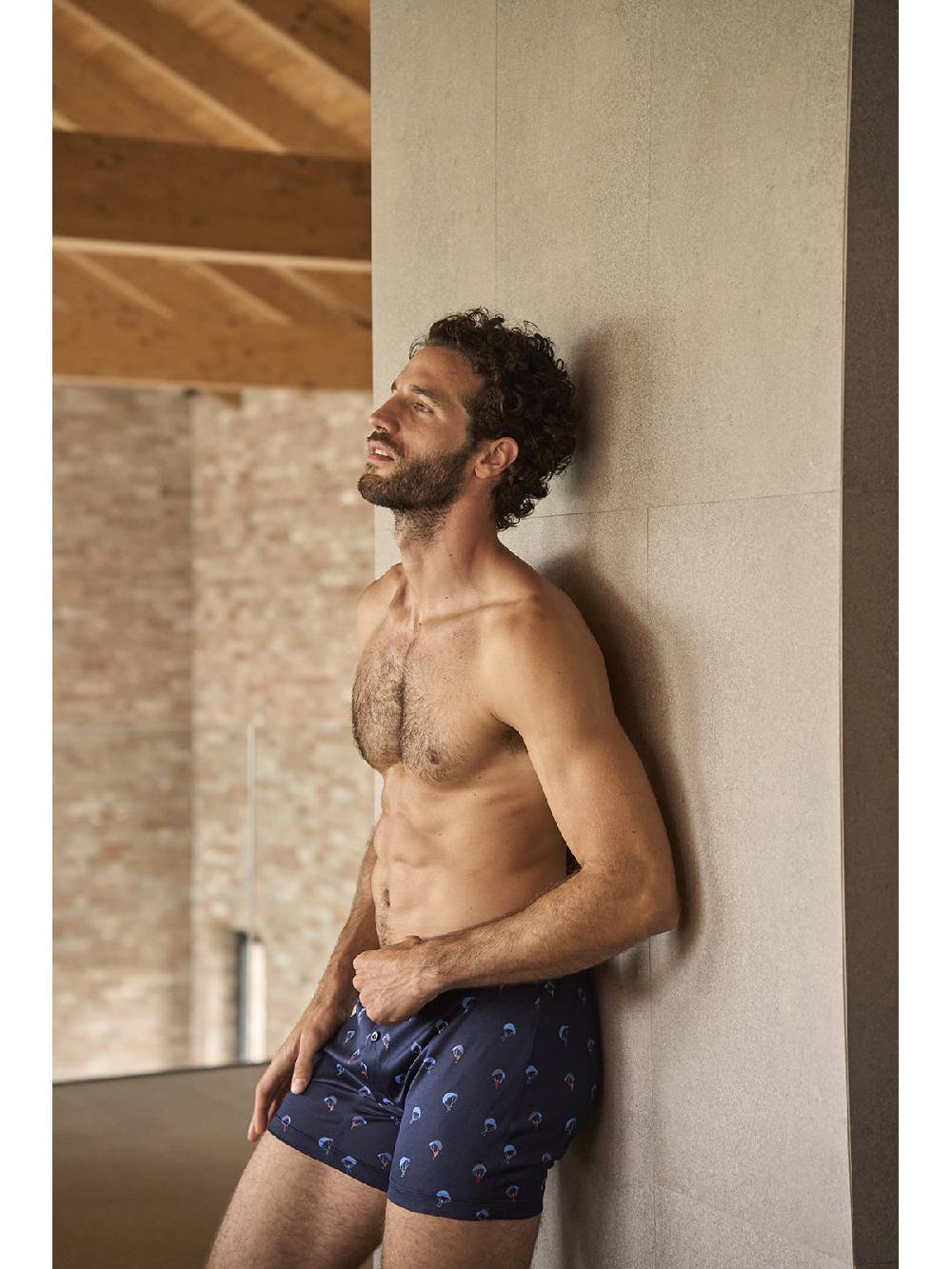 Julipet Boxer medio in setoso puro cotone mercerizzato, fantasia "parapendio"