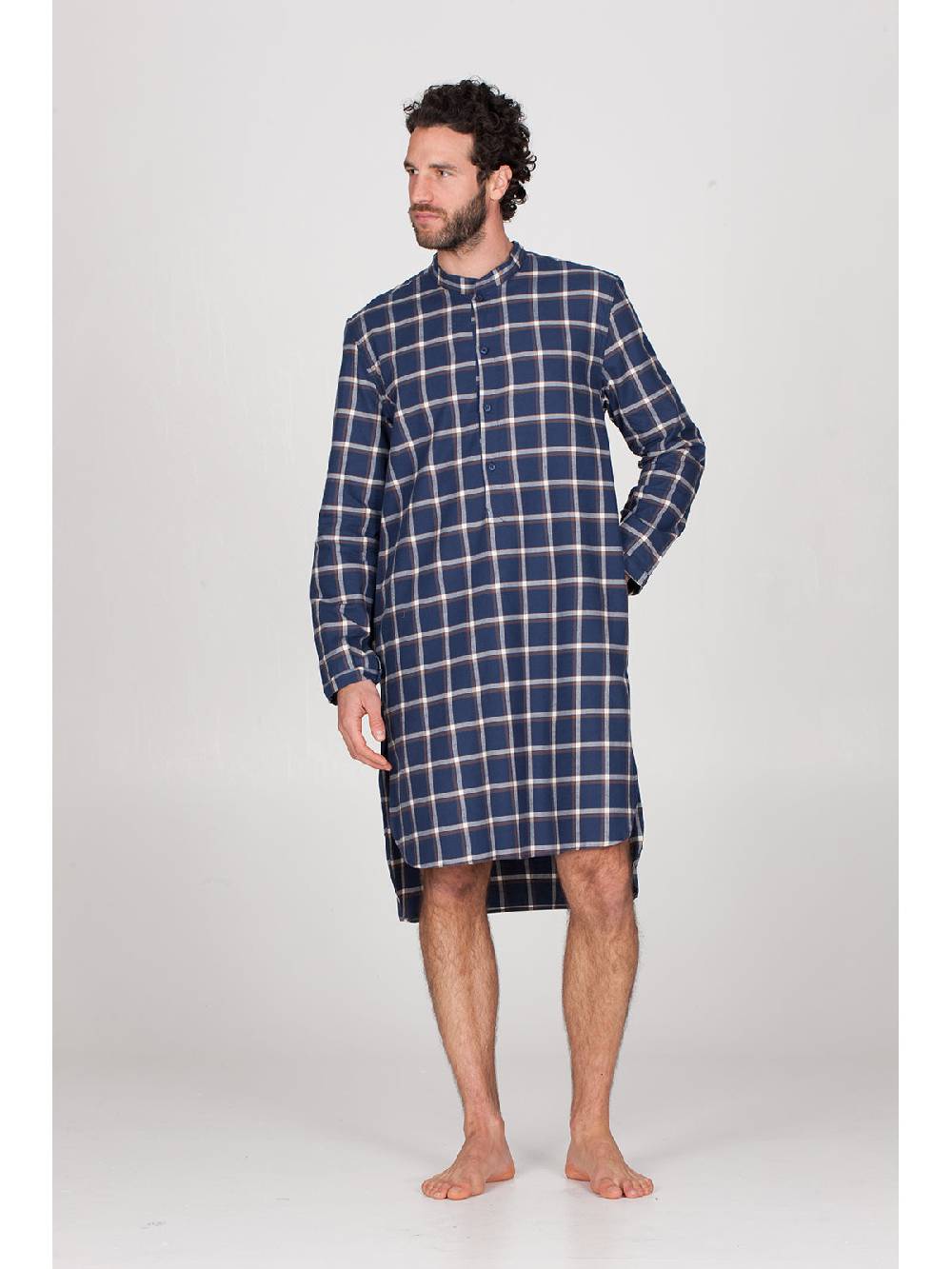 Julipet Camicia da notte in calda flanella di puro cotone