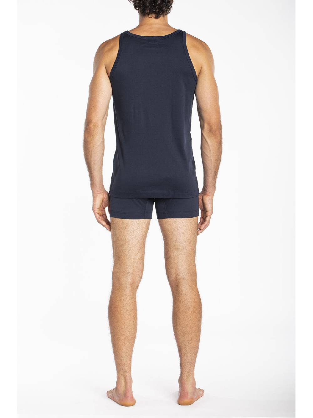 Julipet Canottiera Blu In Interlock Di Puro Cotone "doppia Maglia"