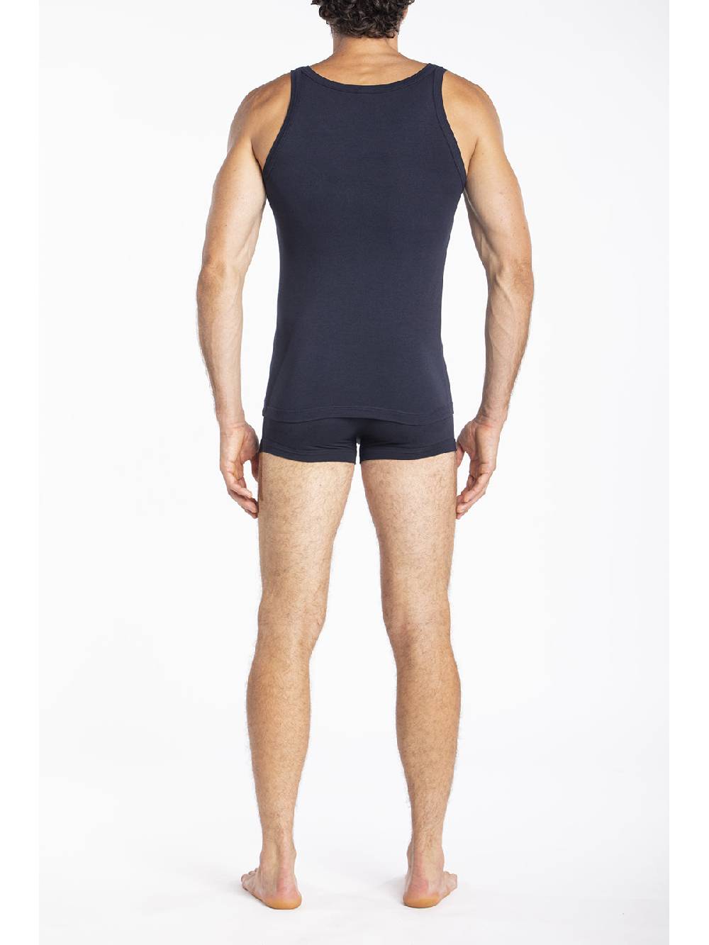 Julipet Canottiera Blu In Jersey Di Cotone Elasticizzato