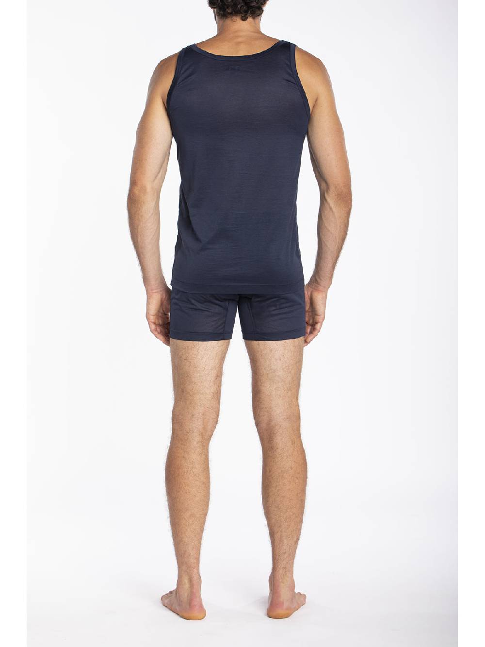 Julipet Canottiera Blu In Jersey Di Puro Cotone Mercerizzato E Gasato