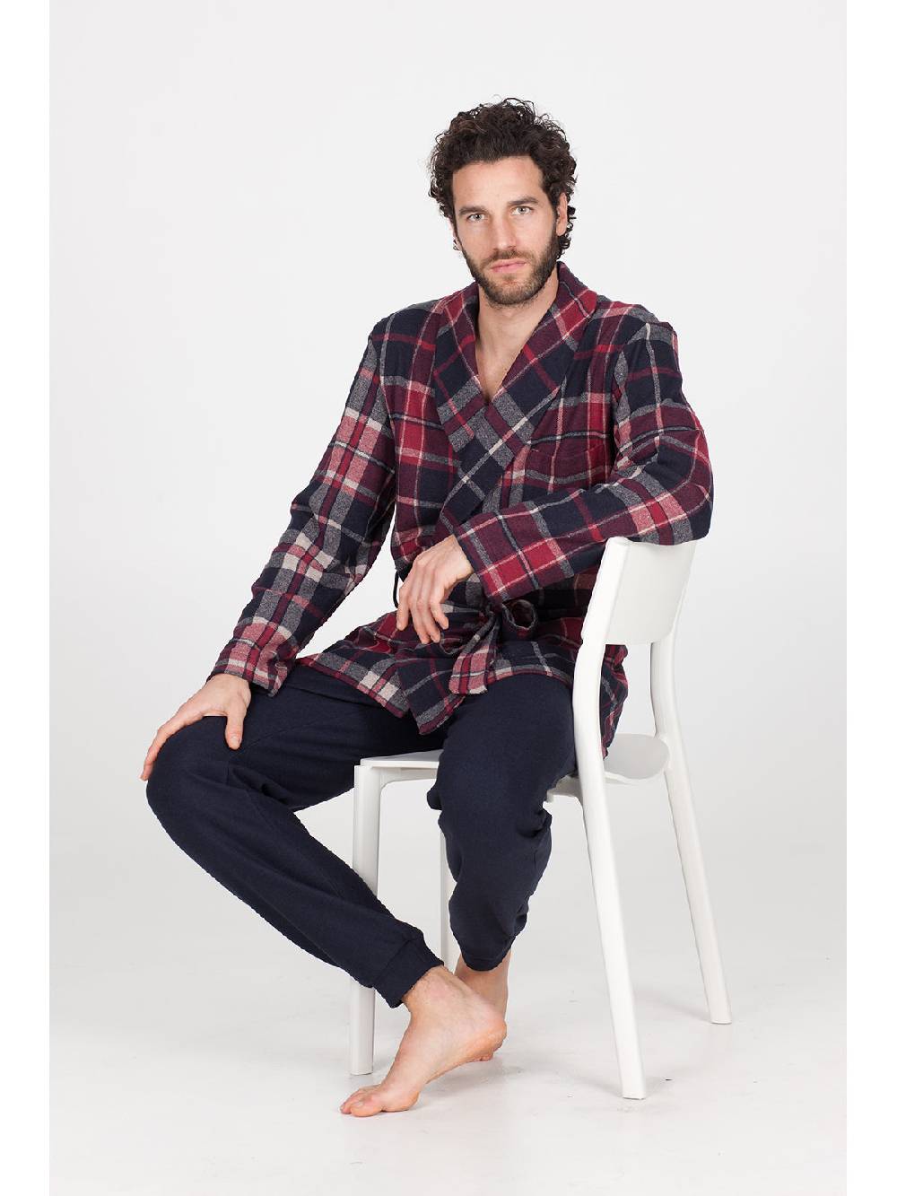 Julipet Giacca da camera in caldo jacquard di cotone