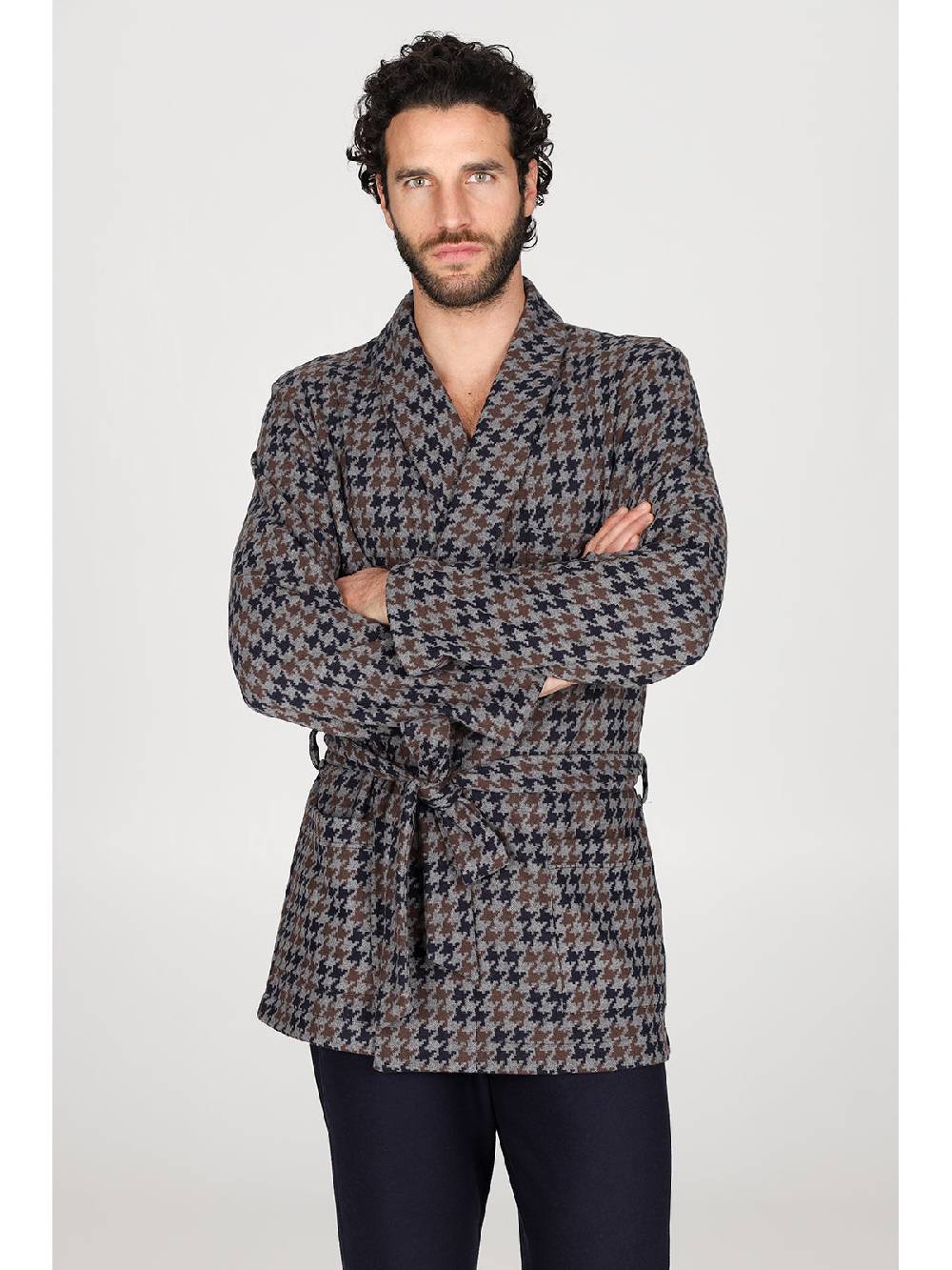 Julipet Giacca Da Camera In Confortevole Jacquard Di Cotone