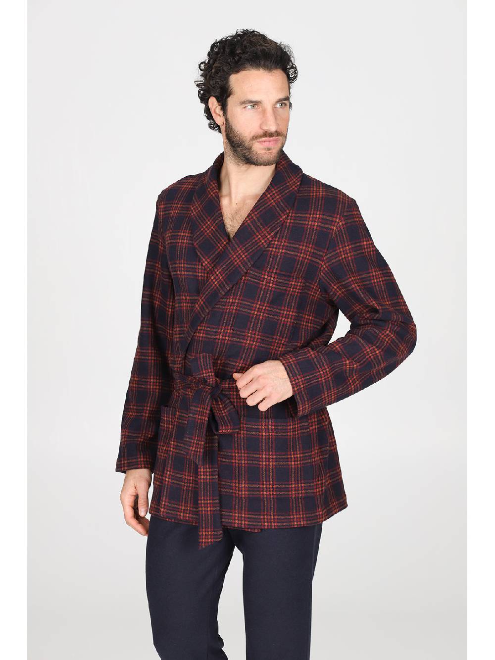 Julipet Giacca da camera in confortevole jacquard di cotone