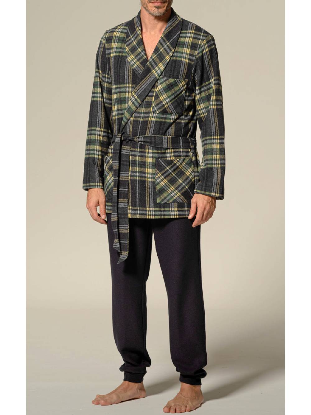 Julipet Giacca da camera in confortevole tessuto jacquard