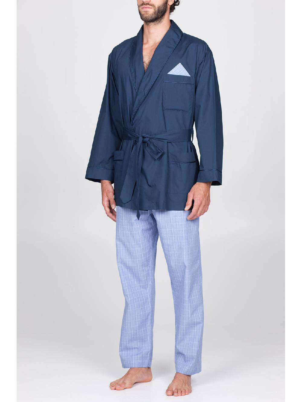 Julipet Giacca Da Camera In Pregiato Popeline Di Puro Cotone