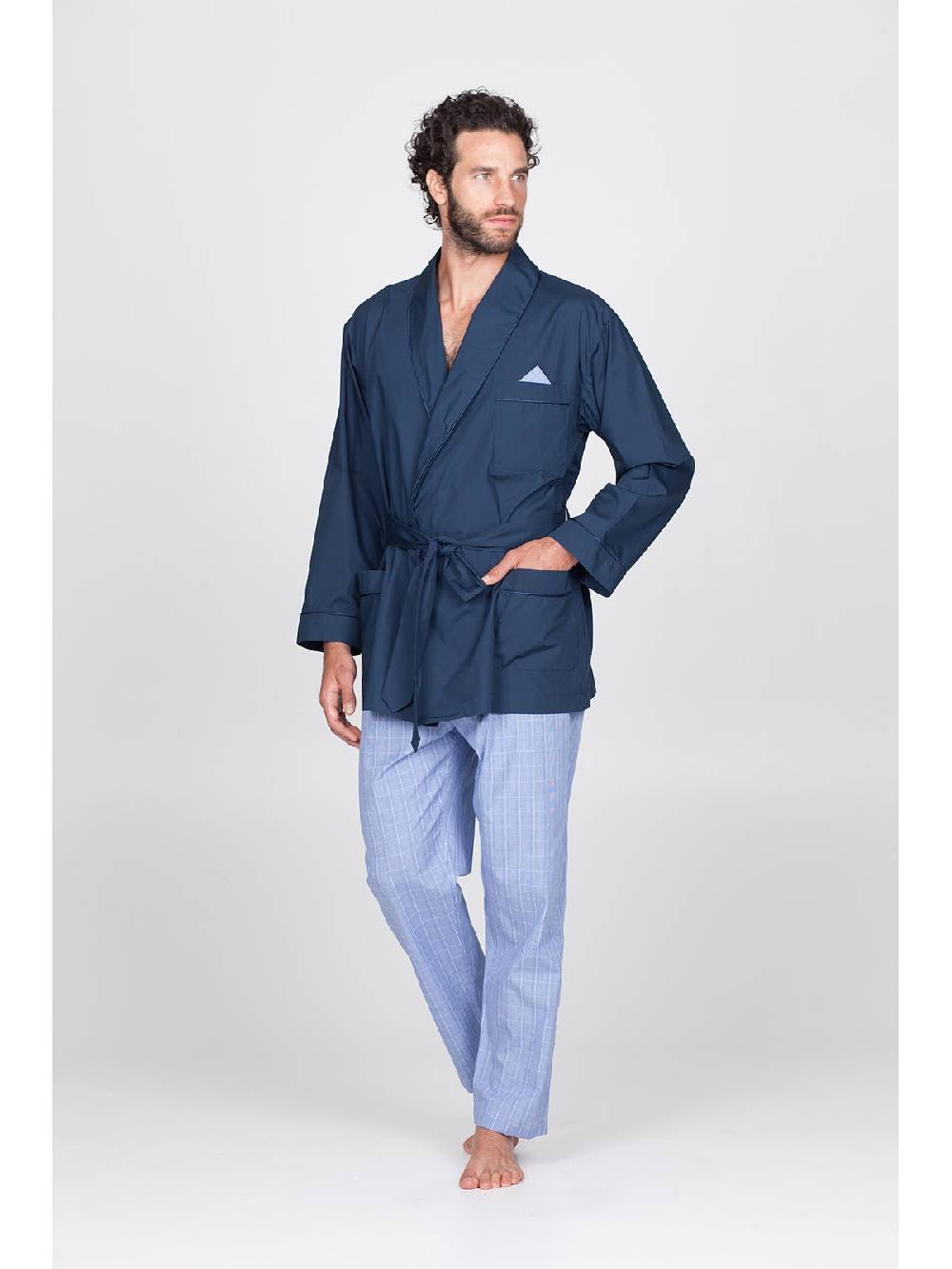 Julipet Giacca Da Camera In Pregiato Popeline Di Puro Cotone