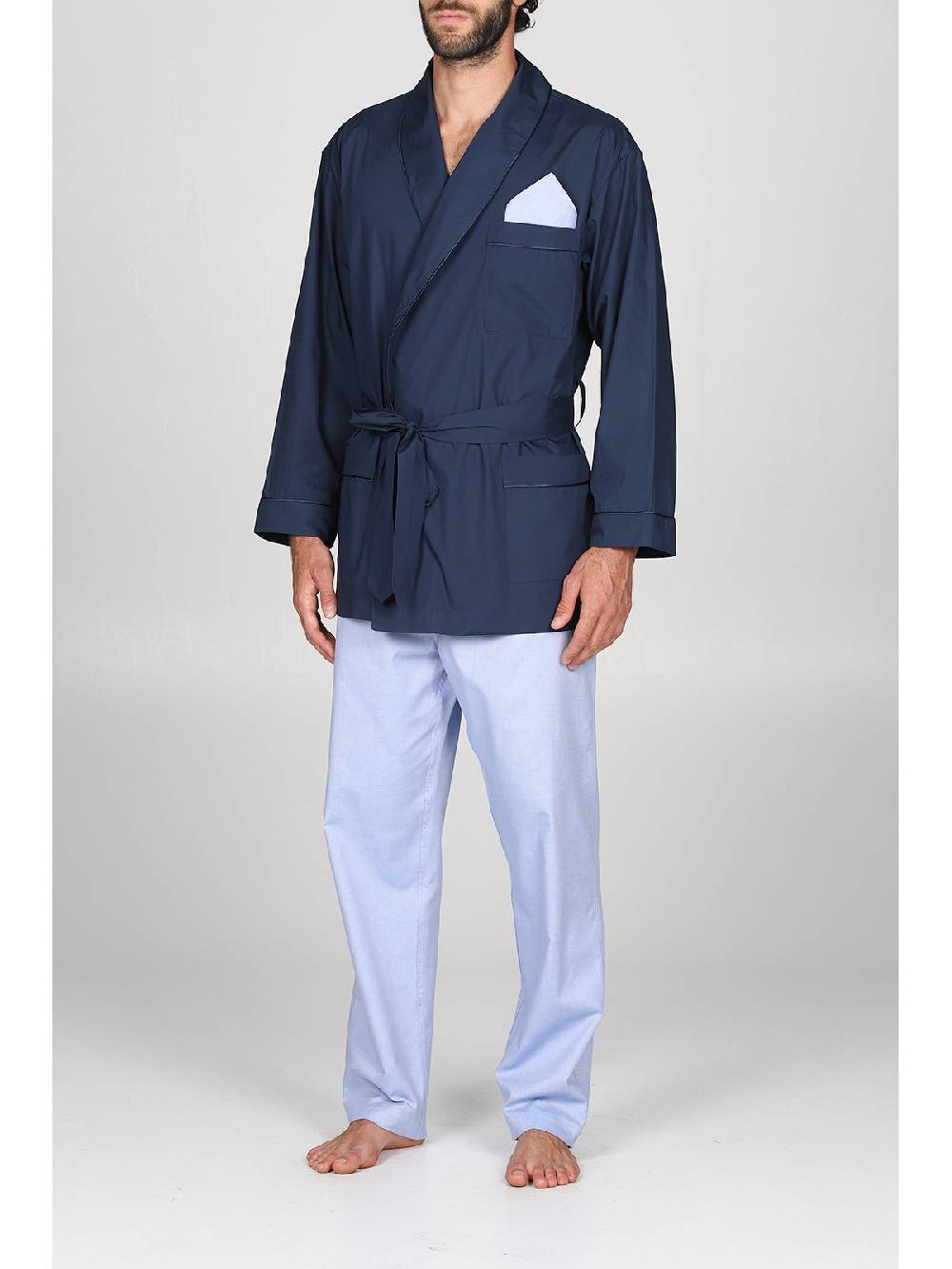 Julipet Giacca Da Camera In Ricercato Piquet Di Popeline 100% Cotone