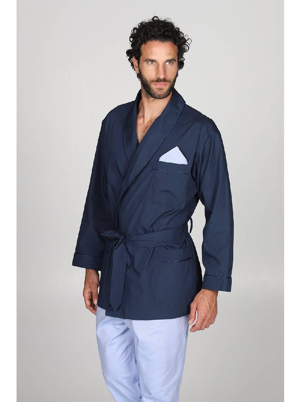 Julipet Giacca Da Camera In Ricercato Piquet Di Popeline 100% Cotone