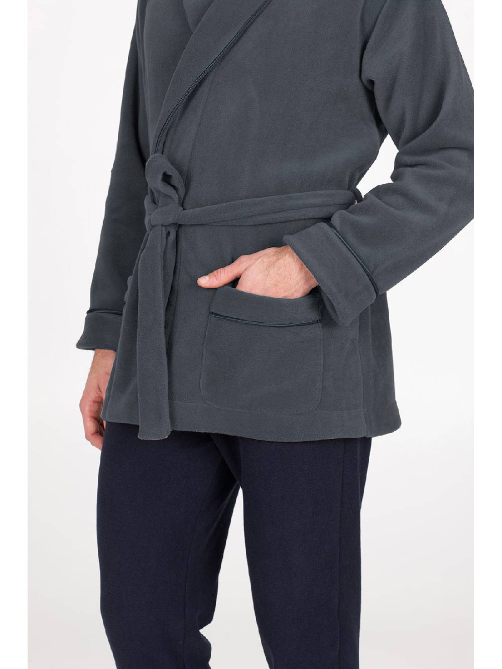 Julipet Giacca Da Camera Sciallata In Avvolgente Pile Di Viscosa