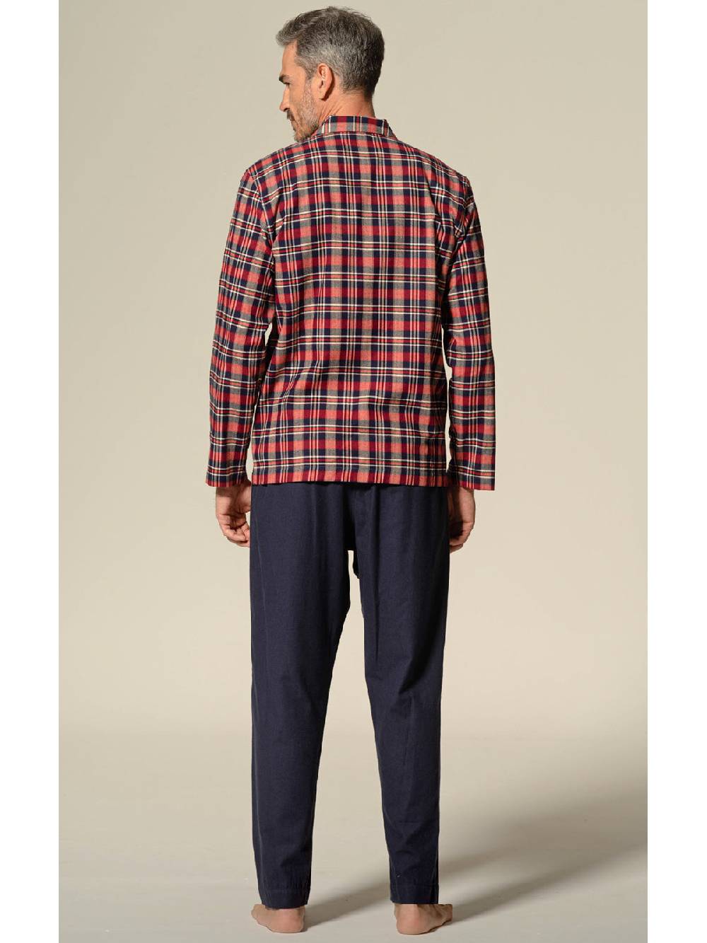 Julipet Pigiama Aperto In Flanella Disegni Tartan