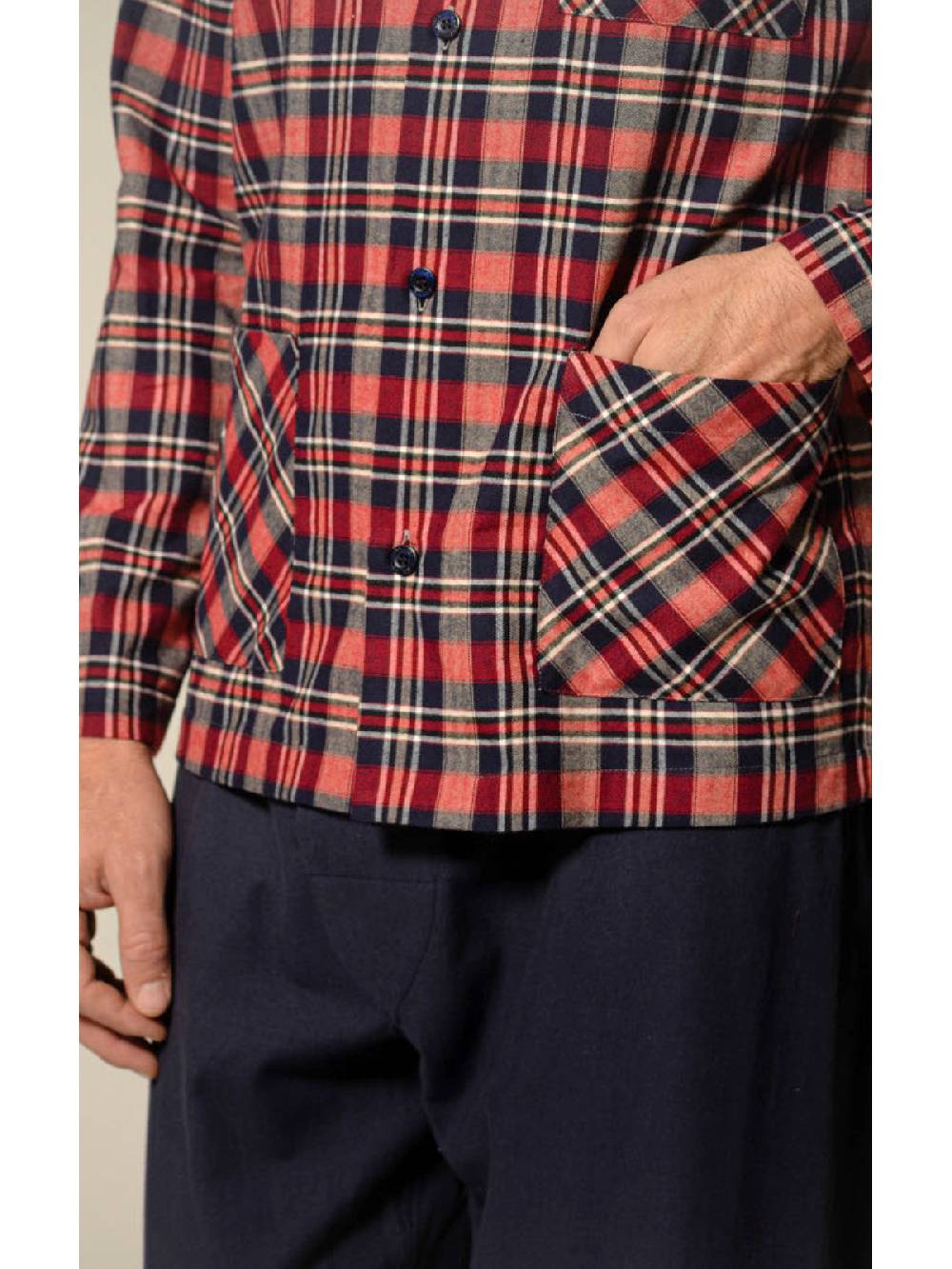 Julipet Pigiama Aperto In Flanella Disegni Tartan