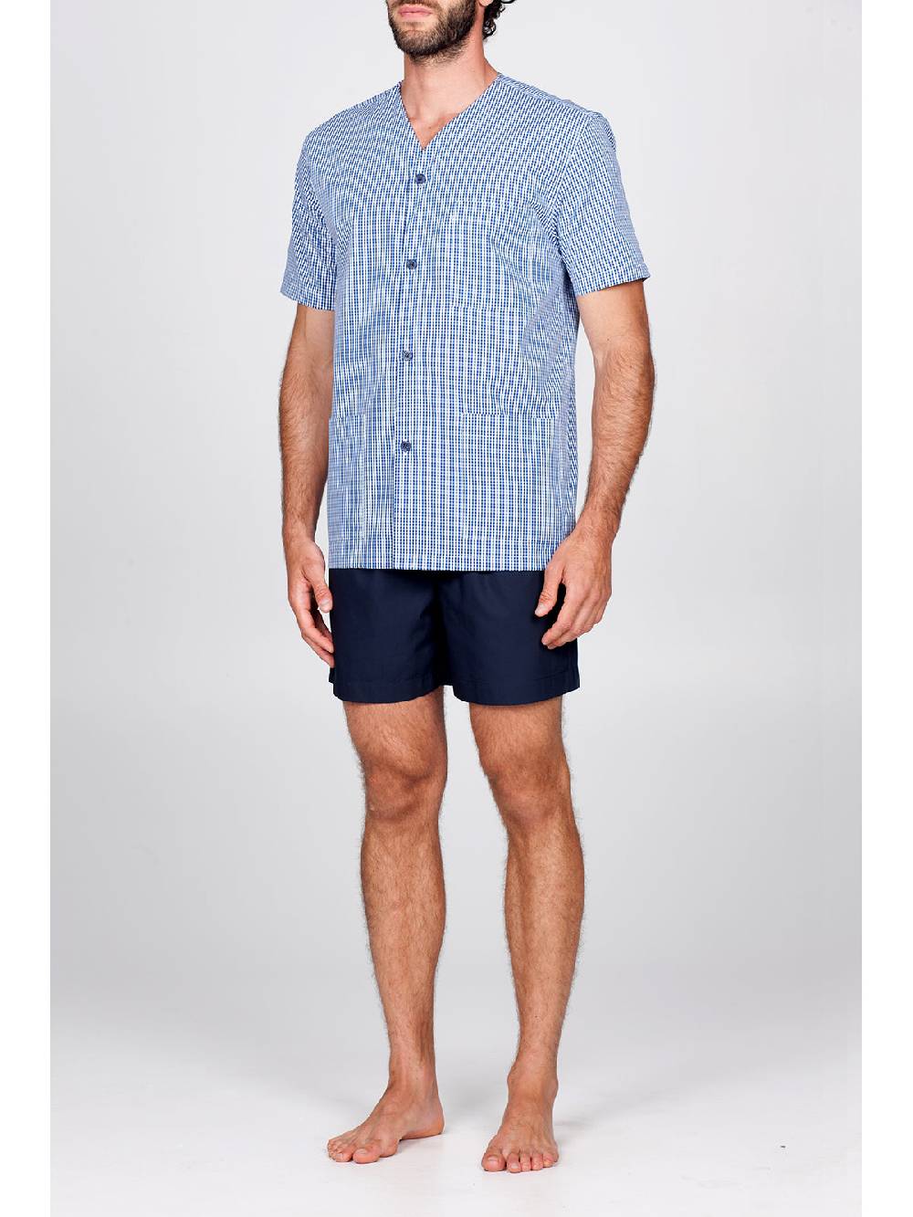 Julipet Pigiama Corto Aperto In 100% Popeline