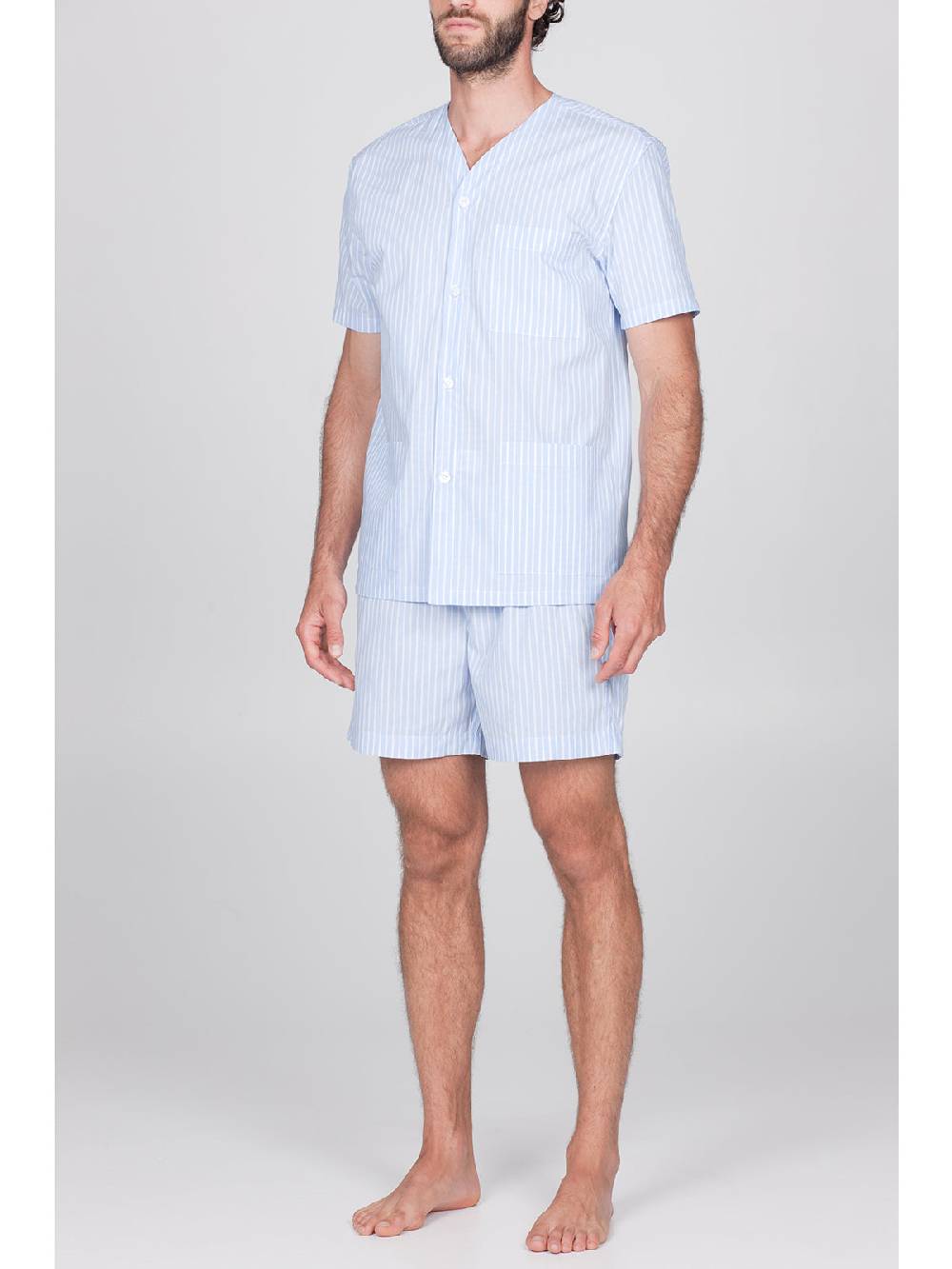 Julipet Pigiama Corto Aperto In 100% Popeline