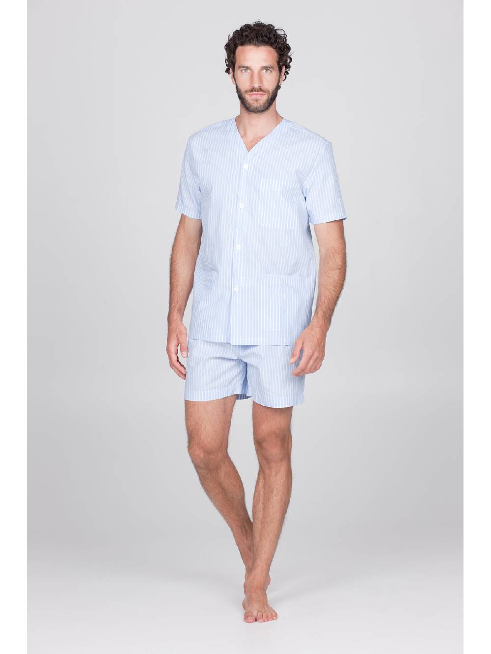 Julipet Pigiama Corto Aperto In 100% Popeline