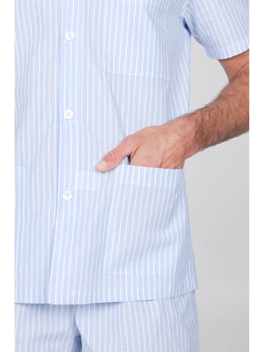 Julipet Pigiama Corto Aperto In 100% Popeline