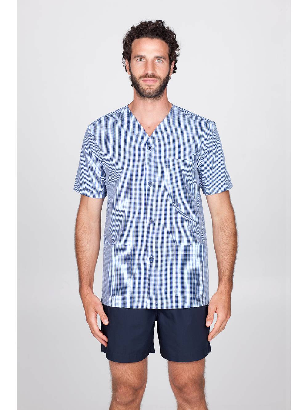 Julipet Pigiama corto aperto in 100% popeline