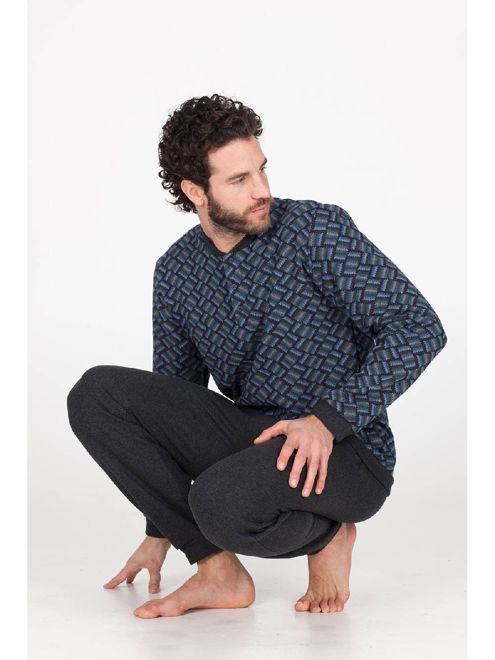 Julipet Pigiama In Caldo Jacquard Di Cotone