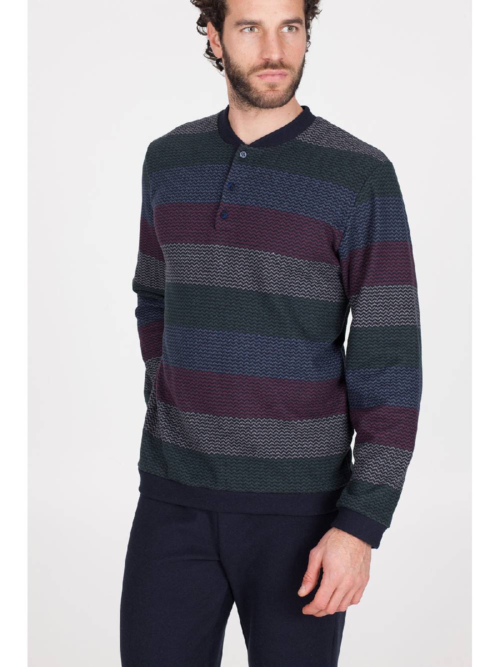 Julipet Pigiama In Caldo Jacquard Di Cotone