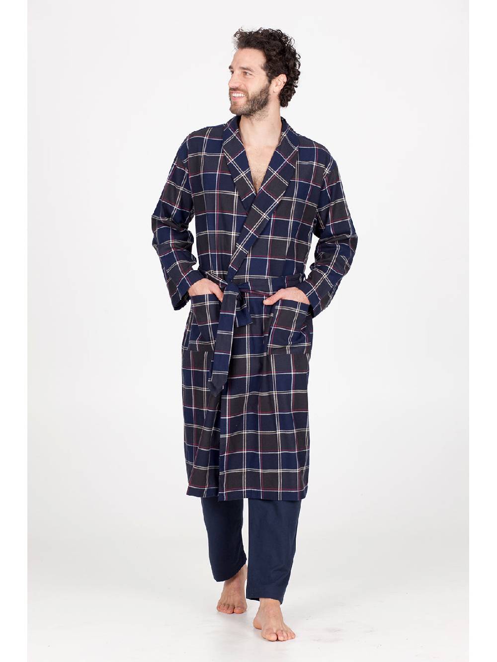 Julipet Vestaglia In Calda Flanella Di Puro Cotone