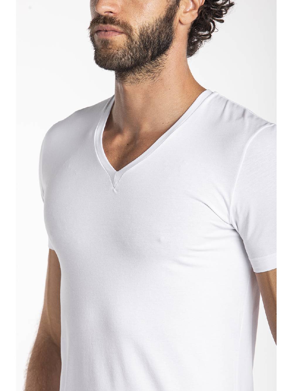 Julipet Maglietta a v in jersey di cotone elasticizzato