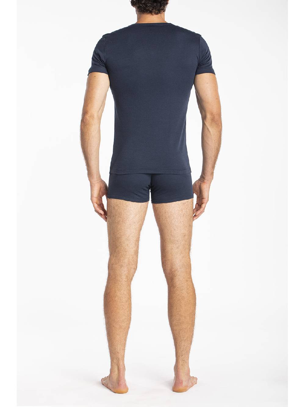 Julipet Maglietta Blu Girocollo In Jersey Di Cotone Elasticizzato Taglio Moderno E Confortevole