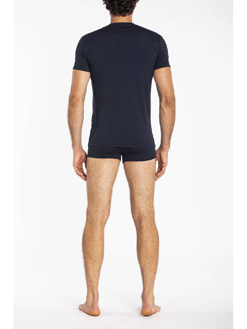 Julipet Maglietta Blu Girocollo In Leggero Jersey Di Cotone Elasticizzato