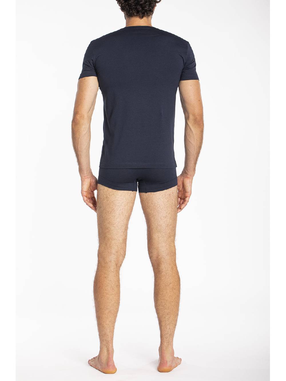 Julipet Maglietta Blu Scollo A V In Jersey Di Cotone Makò Elasticizzato