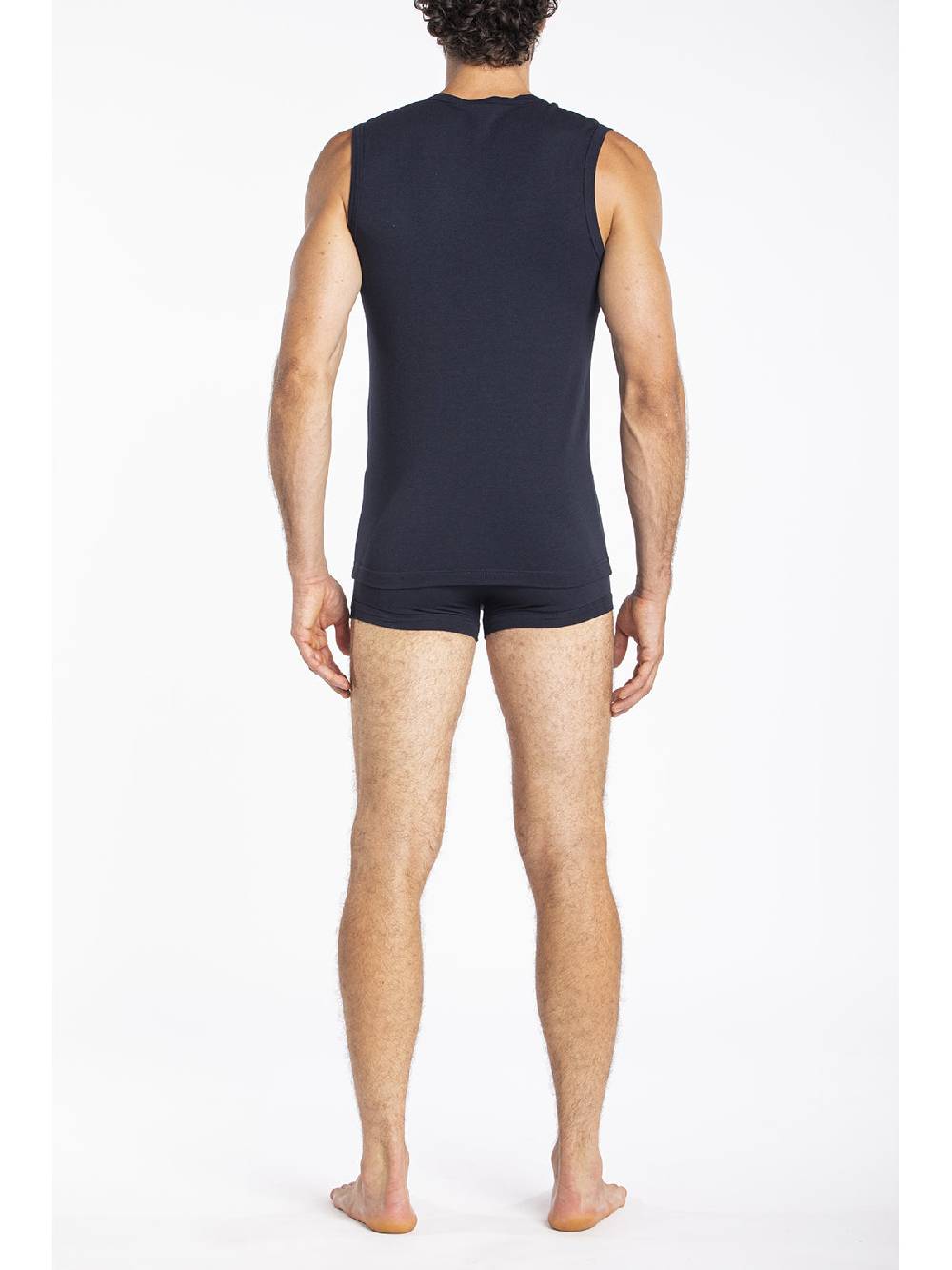 Julipet Maglietta Blu Smanicata In Jersey Di Cotone Elasticizzato