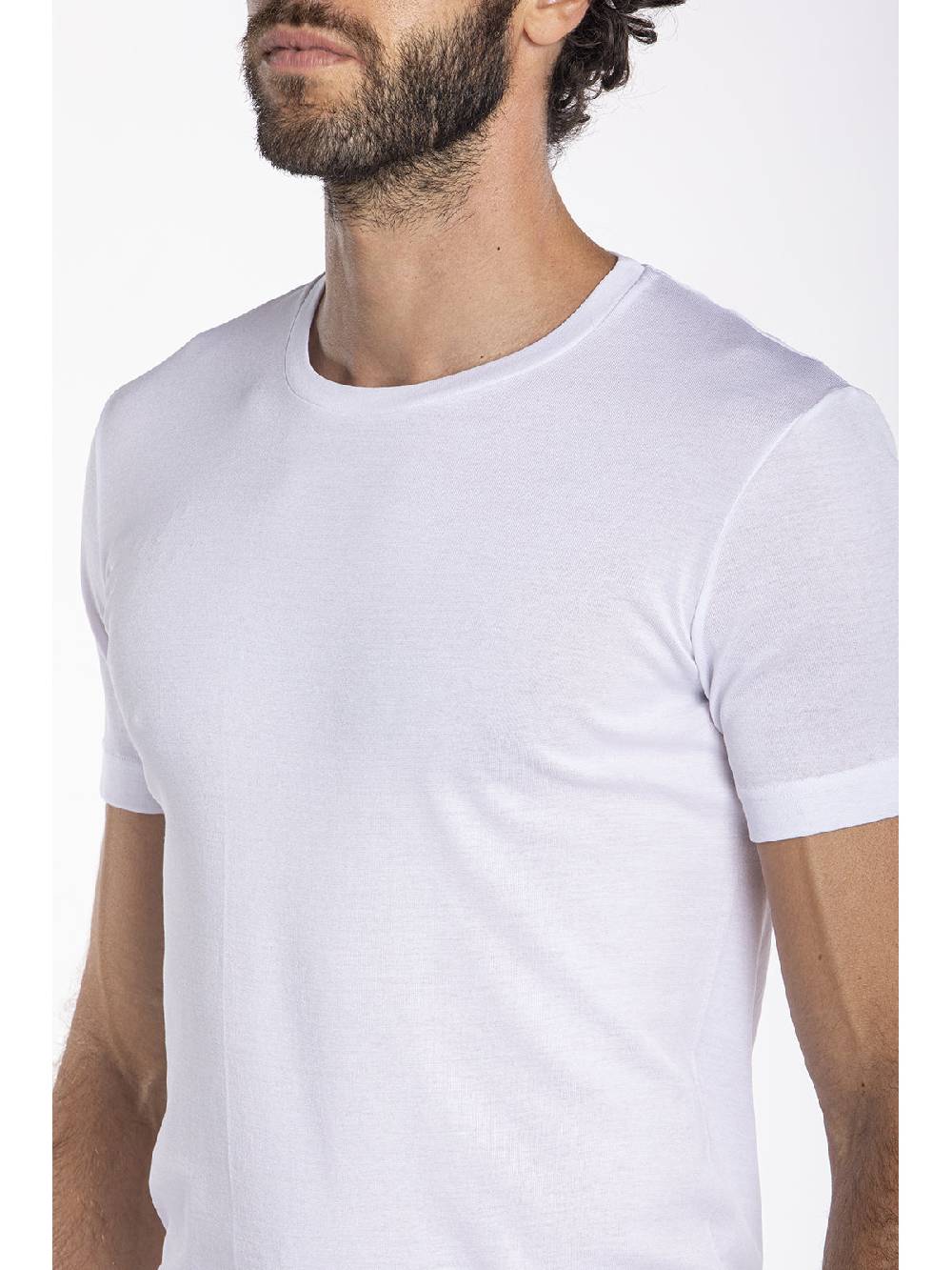 Julipet Maglietta girocollo in puro cotone filoscozia® mercerizzato e gasato in filo