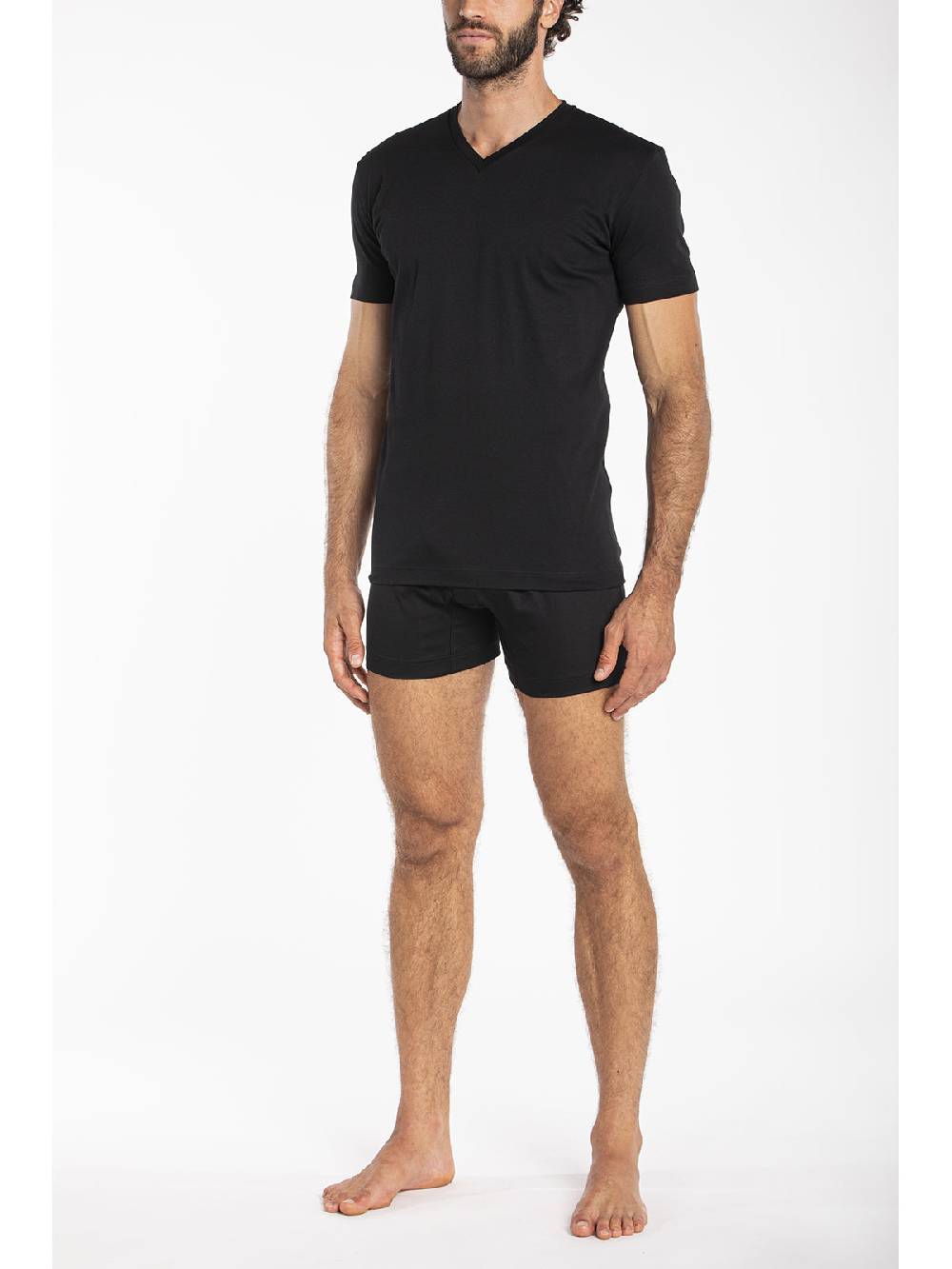 Julipet Maglietta Scollo A V In Interlock Di Puro Cotone "doppia Maglia"