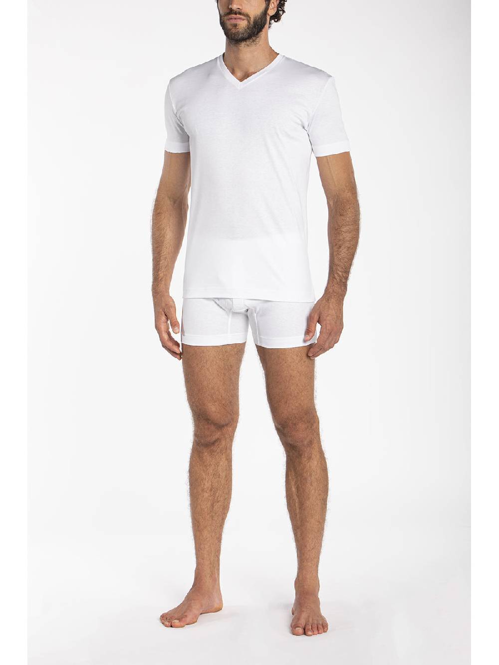 Julipet Maglietta Scollo A V In Interlock Di Puro Cotone "doppia Maglia"