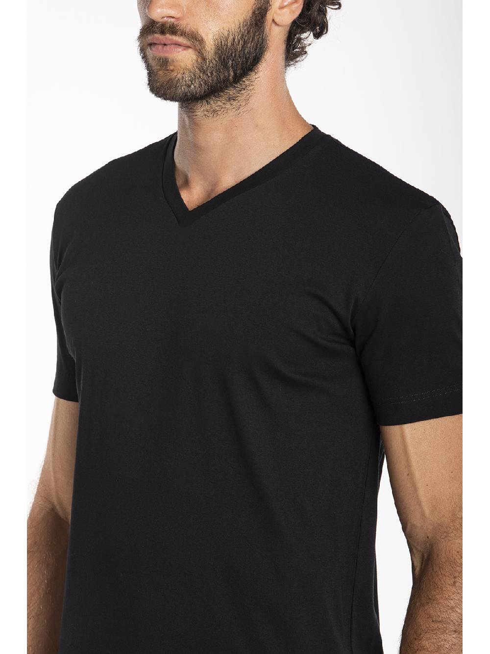 Julipet Maglietta scollo a v in interlock di puro cotone "doppia maglia"