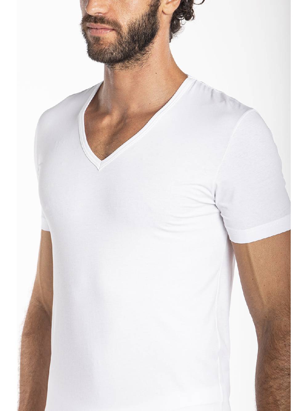 Julipet Maglietta scollo a v in jersey di cotone makò elasticizzato