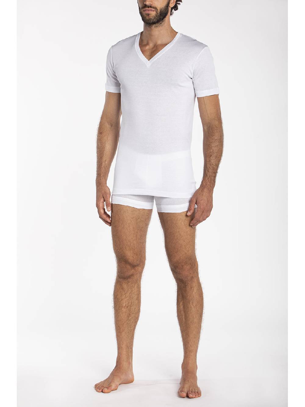 Julipet Maglietta Scollo A V In Puro Cotone Filoscozia® Mercerizzato E Gasato In Filo